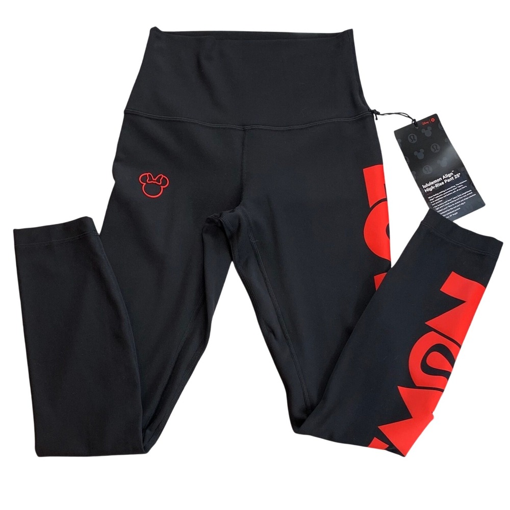 Lululemon Disney Align High-Rise Pant 25 Black Red Minnie Mouse Leggings Size 4